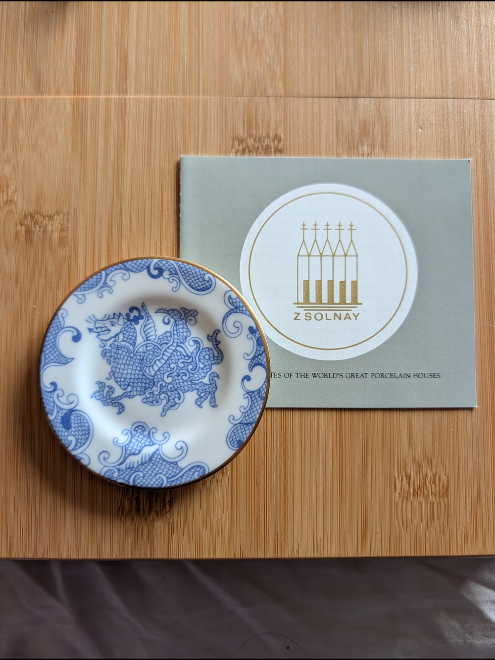 Vtg Blue and White Porcelain Mini Dish